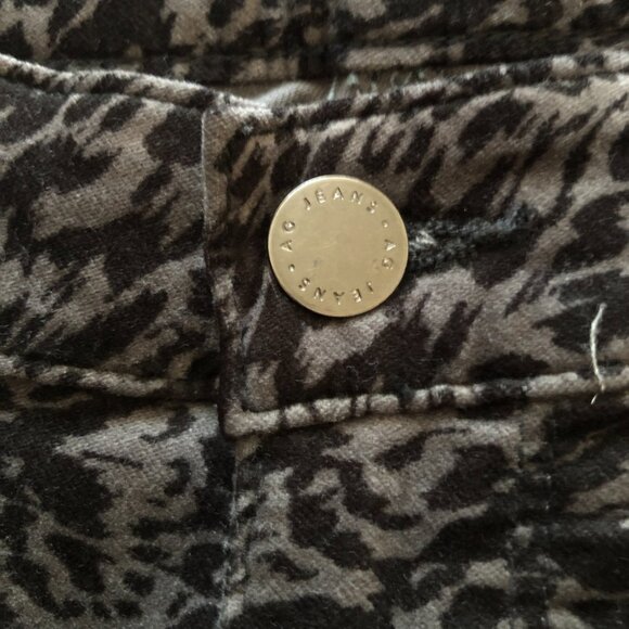 AG FARRAH SKINNY ANKLE HIGH RISE GREY BLACK LEOPARD STRETCH VELVET 25 NWOT - Picture 8 of 13